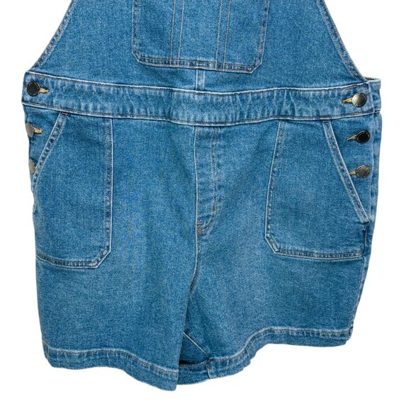 Lane Bryant Womens Boyfriend Denim Overalls Shortalls Rainbow Strap Plus Size 18 - Picture 5 of 12